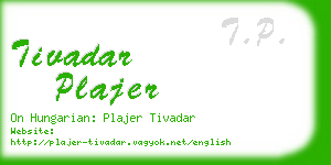 tivadar plajer business card